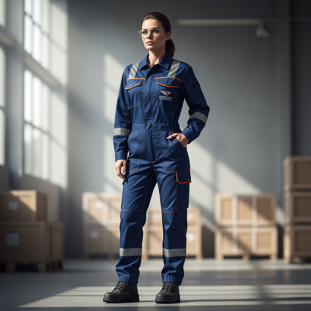Professional woman in aviation uniform with confident posture